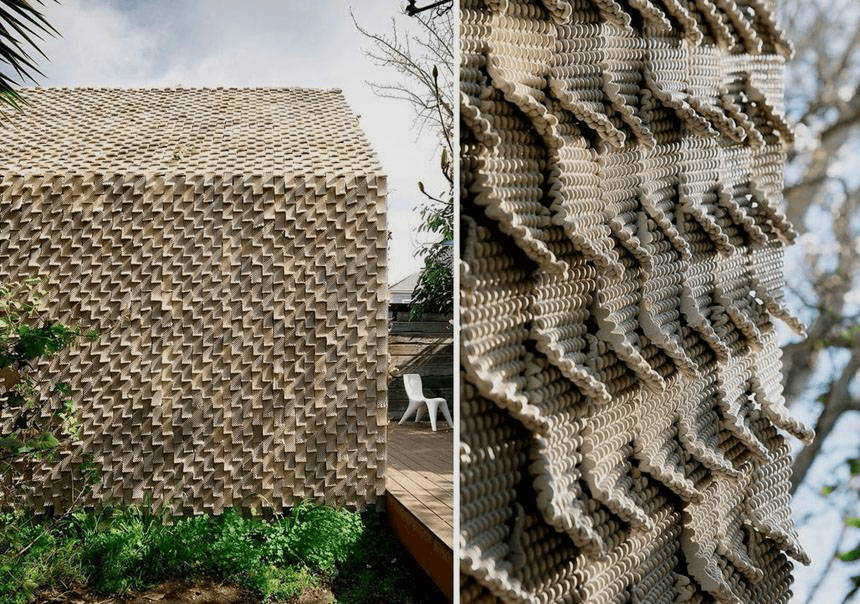 Facade elements of the building, promoting plants growing on their surface<br /> Technology: 3D printing with ceramic paste<br>Emerging objects
